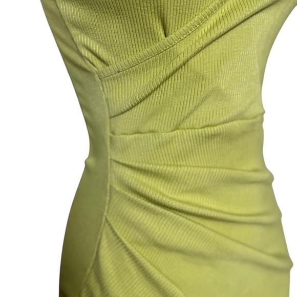 Lulus Just My Type Lime Green Ribbed Asymmetrical One-Shoulder women’s Dress S - Picture 12 of 15